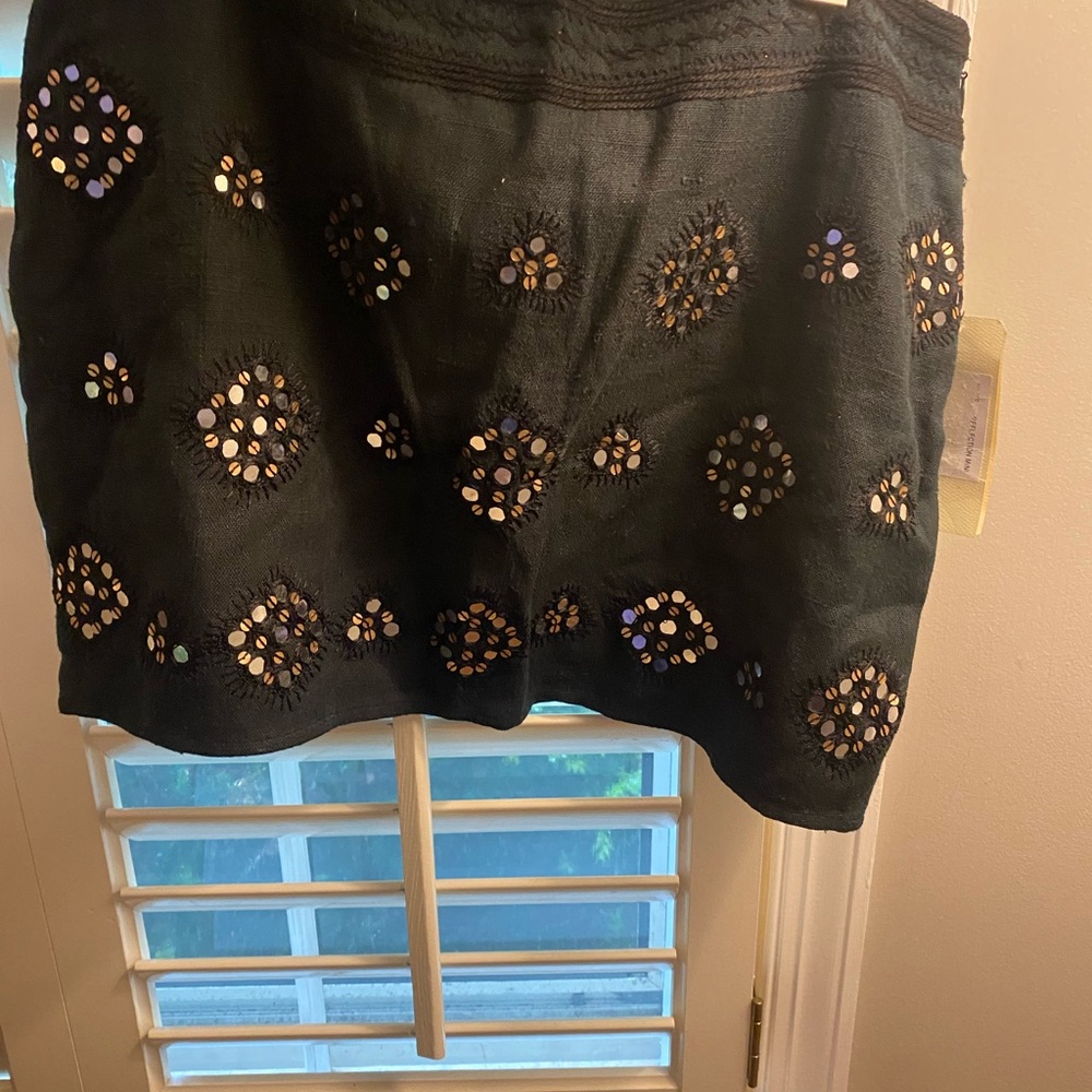 Gryphon Black Mini Skirt with Embellishments